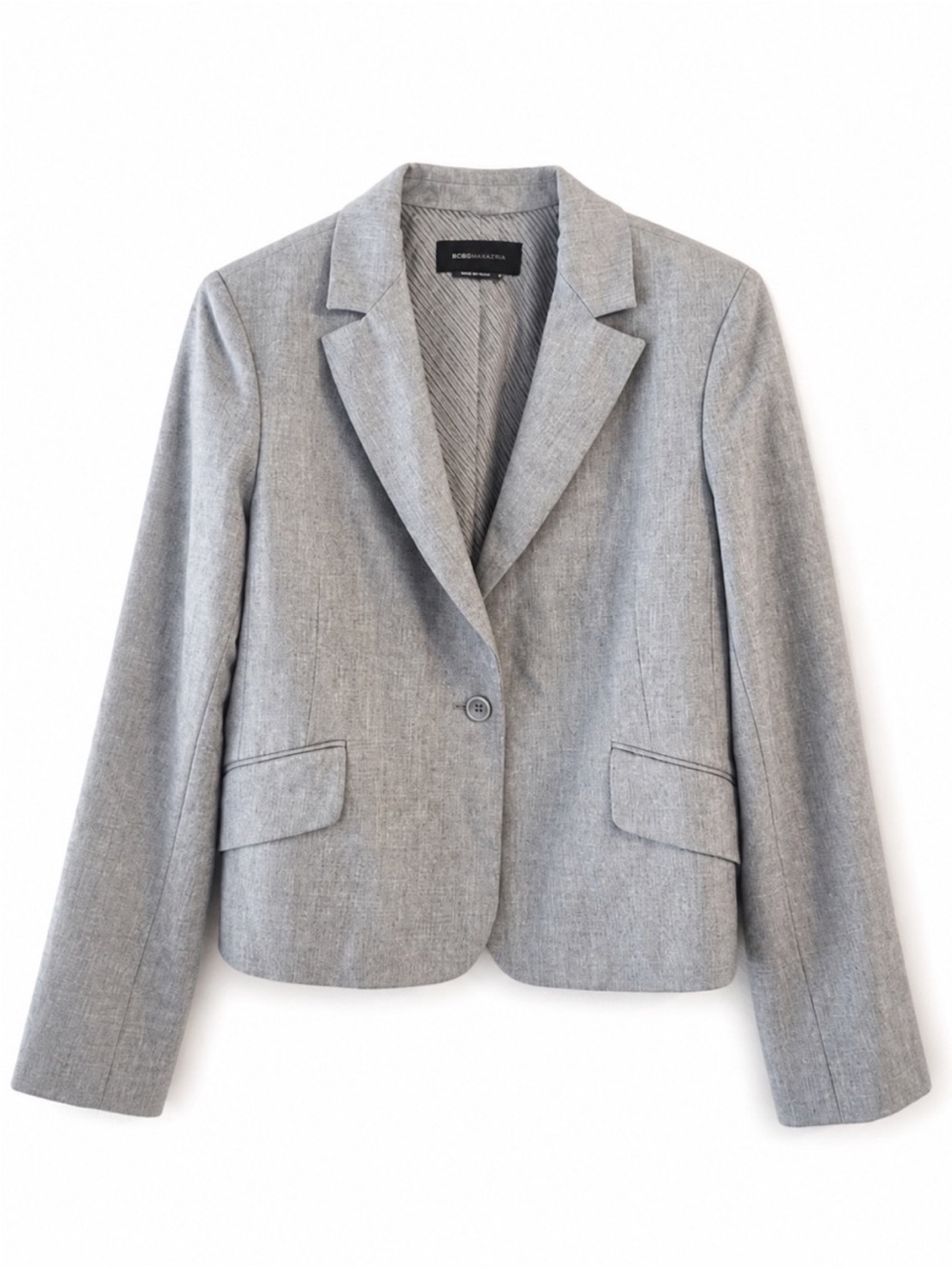 BCBGMaxAzria Women's Gray Single Button Structured Blazer Size Medium